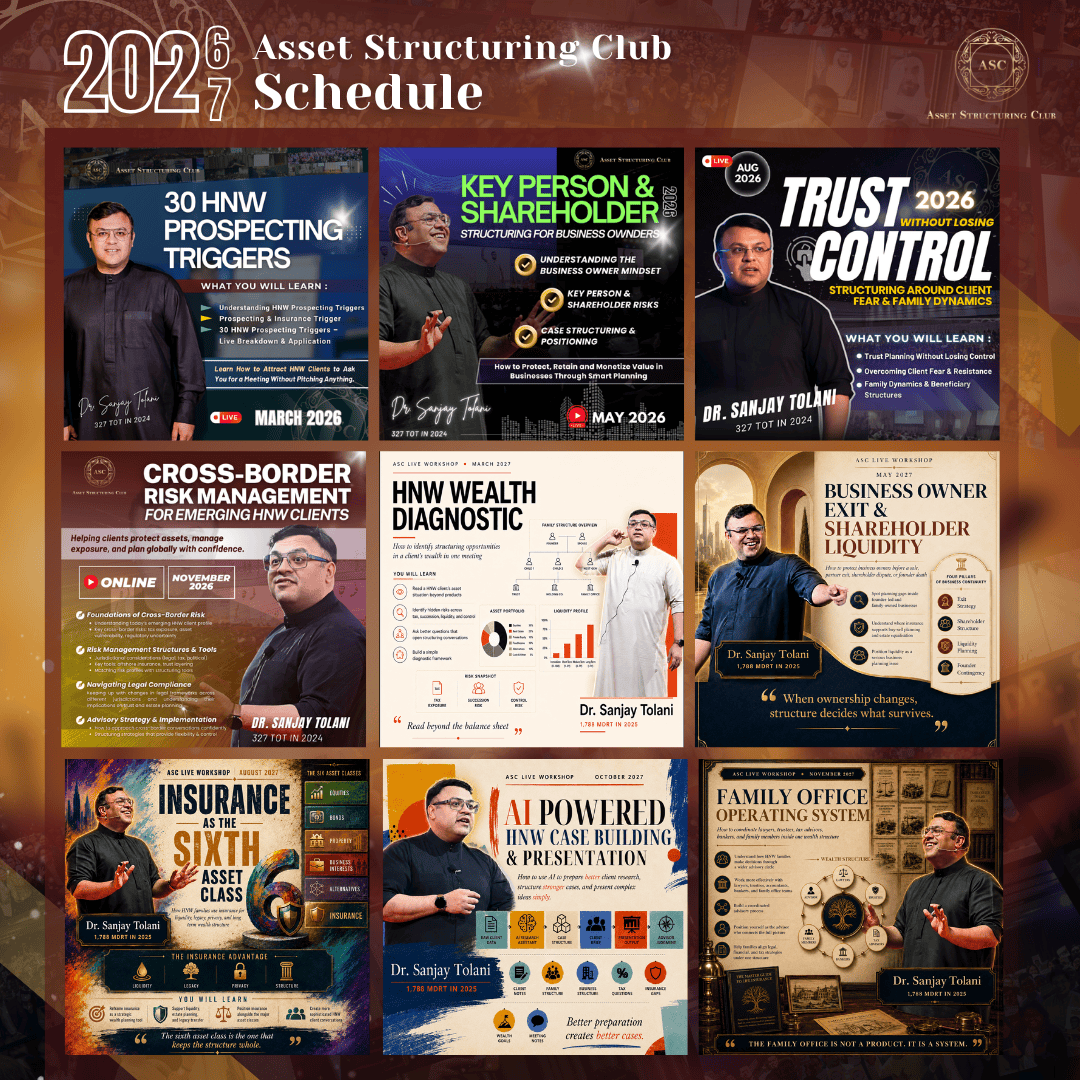 Asset Structuring Club 2026 and 2027 workshop schedule