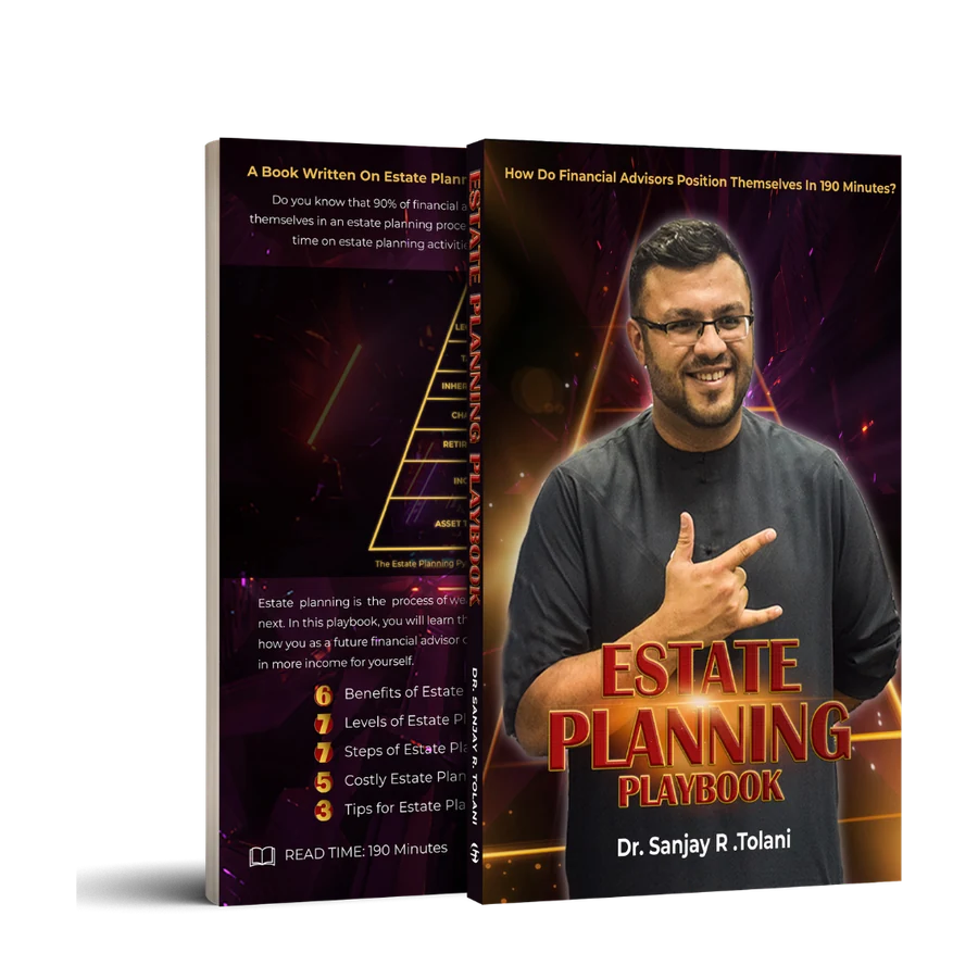 Book cover mockup for The Estate Planning Playbook by Dr. Sanjay Tolani