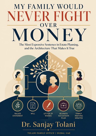 A5 cover of My Family Would Never Fight Over Money by Dr. Sanjay Tolani